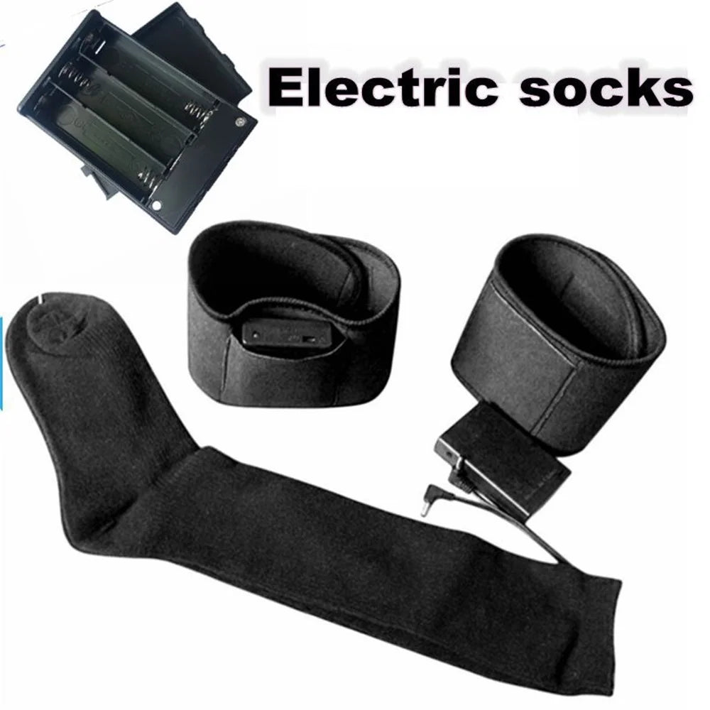 Winter Heated Stretch Socks Electric Heating Socks Long Tube Heated Sock for Outdoor Skiing (Size 36-43) - 5