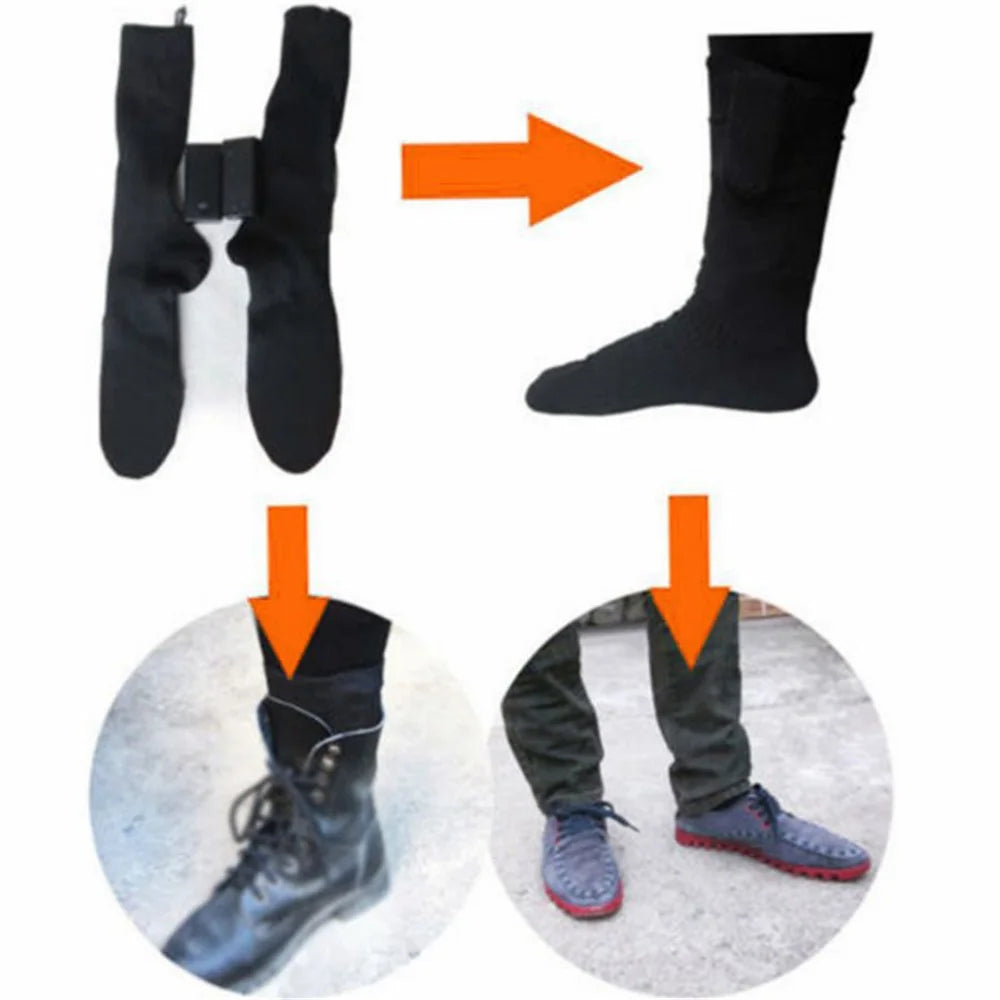 Winter Heated Stretch Socks Electric Heating Socks Long Tube Heated Sock for Outdoor Skiing (Size 36-43) - 7