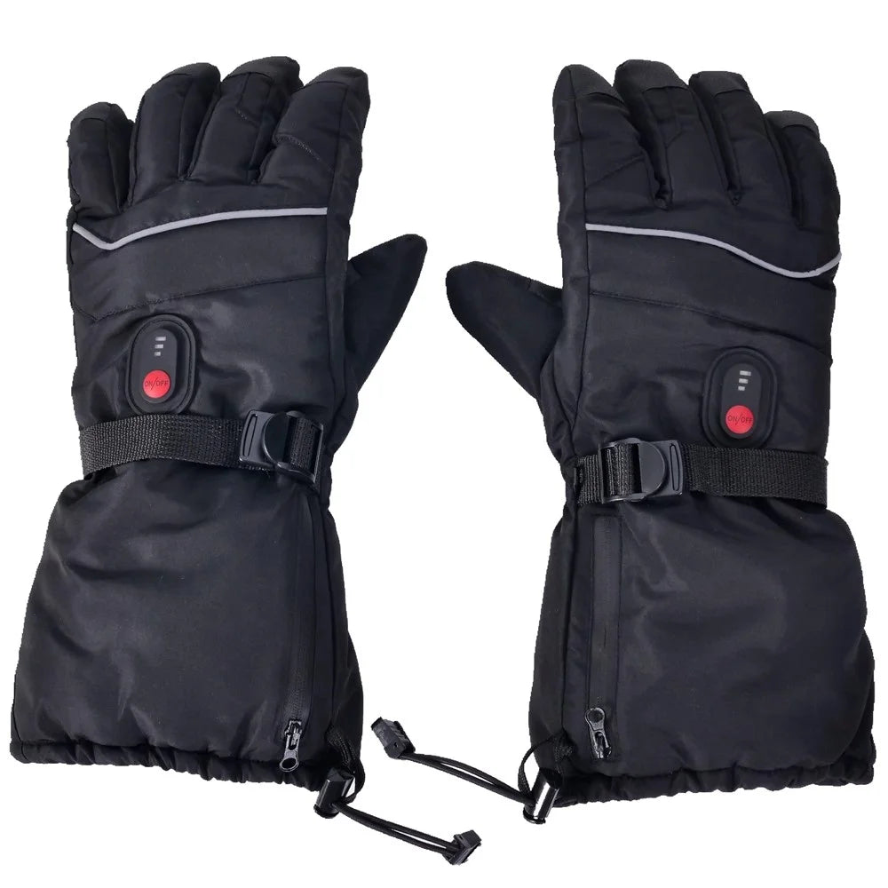 1 Pair Touch Screen Heating Gloves Multi-Function Temperature Adjustable Electric Thermal Gloves for Snowboard Cycling Ski (No Battery) - 1