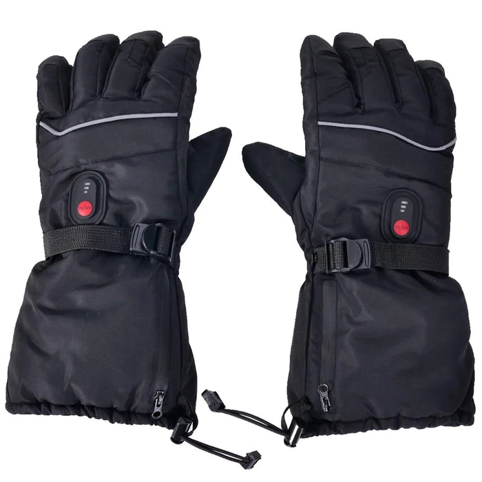 1 Pair Touch Screen Heating Gloves Multi-Function Temperature Adjustable Electric Thermal Gloves for Snowboard Cycling Ski (No Battery) - 1