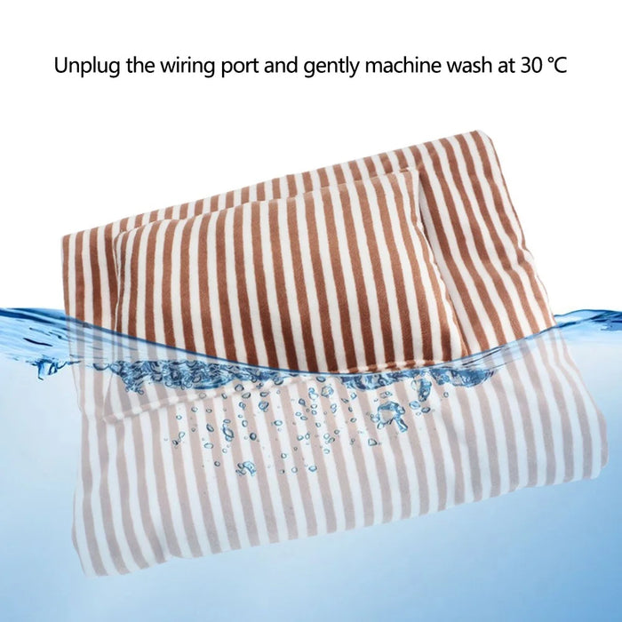 3-Gear USB Electric Heating Blanket Office Home Body Warm Heated Blanket Shawl with Hand Pocket - Coffee - 5