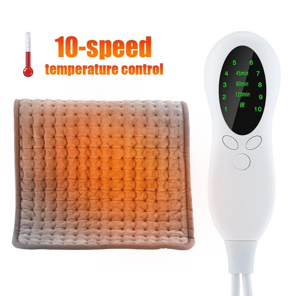 HAILICARE Electric Heating Pad Washable Blanket Body Heated Mat Winter Warmer Cushion with 3 Gear Timing (CE) - UK Plug - 7