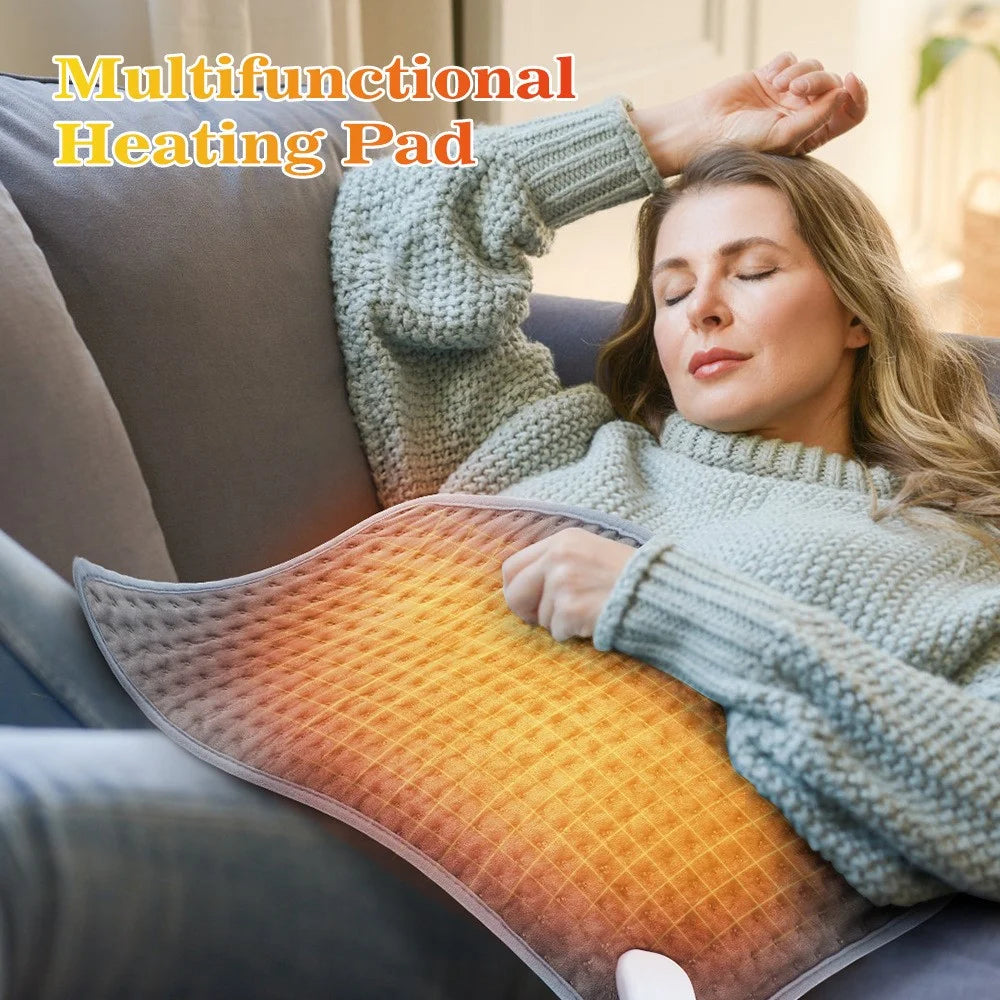 HAILICARE Electric Heating Pad 9 Gear Temperature Adjustment Body Heated Mat Winter Warmer Cushion with 4 Gear Timing - EU Plug - 3