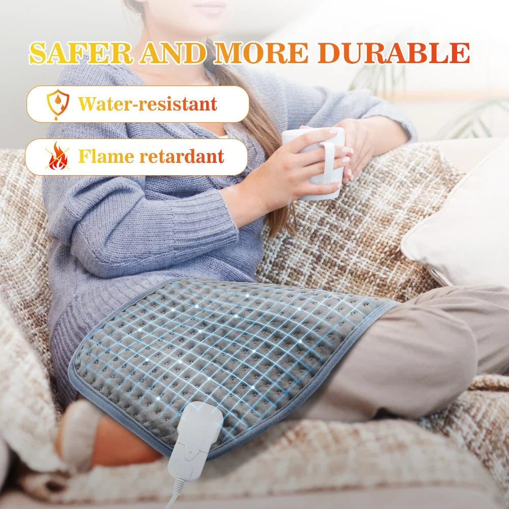 HAILICARE Electric Heating Pad 9 Gear Temperature Adjustment Body Heated Mat Winter Warmer Cushion with 4 Gear Timing - EU Plug - 4