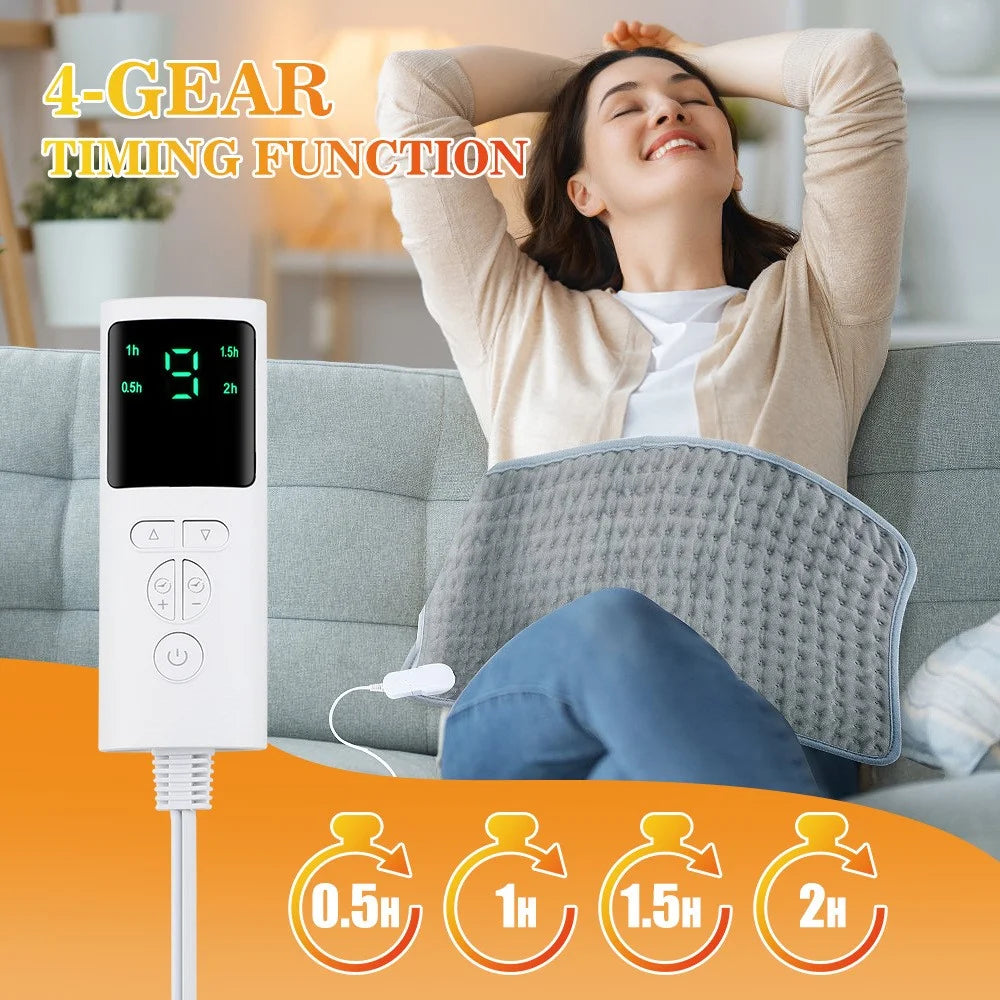 HAILICARE Electric Heating Pad 9 Gear Temperature Adjustment Body Heated Mat Winter Warmer Cushion with 4 Gear Timing - EU Plug - 5