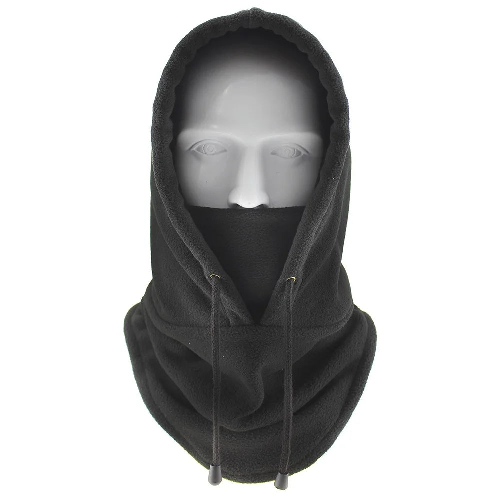TT-DT Polar Fleece Balaclava Face Mask Windproof Neck Scarf Hood Warmer for Winter Outdoor Sports - Black - 1