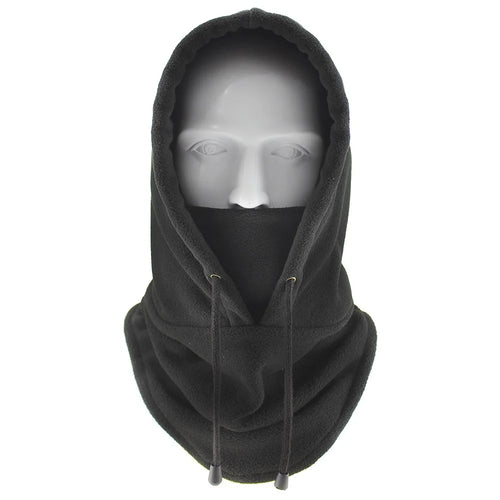 TT-DT Polar Fleece Balaclava Face Mask Windproof Neck Scarf Hood Warmer for Winter Outdoor Sports - Black - 1