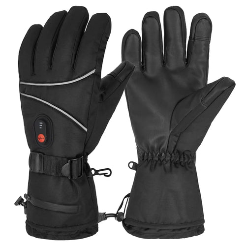 1 Pair Electric Heating Cycling Gloves Touch Screen Full Finger Winter Warm Gloves with 2x4000mAh Batteries - 1