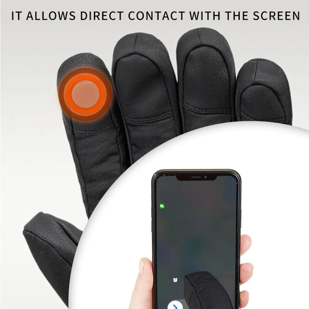 1 Pair Electric Heating Cycling Gloves Touch Screen Full Finger Winter Warm Gloves with 2x4000mAh Batteries - 4