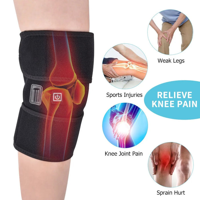 HAILICARE Electrothermal Knee Pads Mugwort Physical Therapy Heated Knee Pads Winter Legs Knee Warmer, USB Version - Black - 4