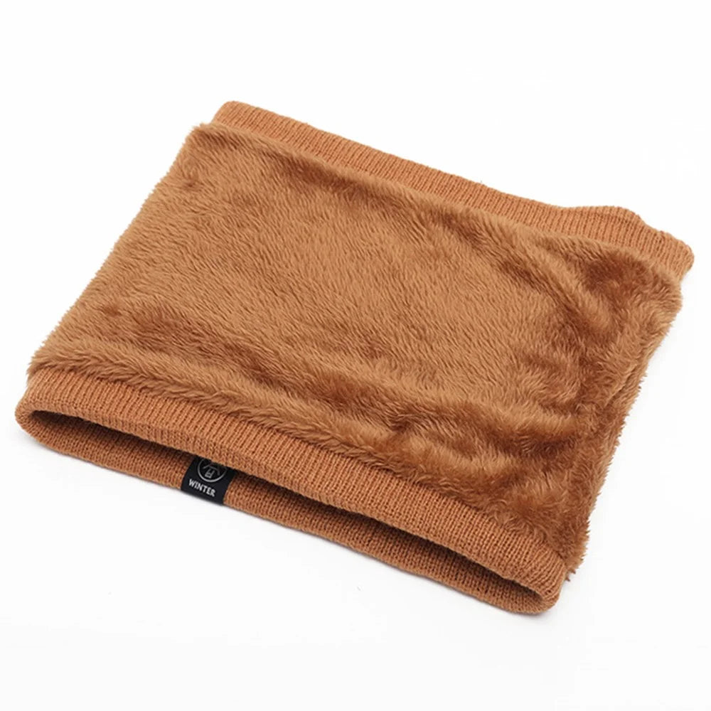 Winter Neck Warmer Fleece Neck Gaiter Thick Windproof Scarves for Women Men - Orange - 3