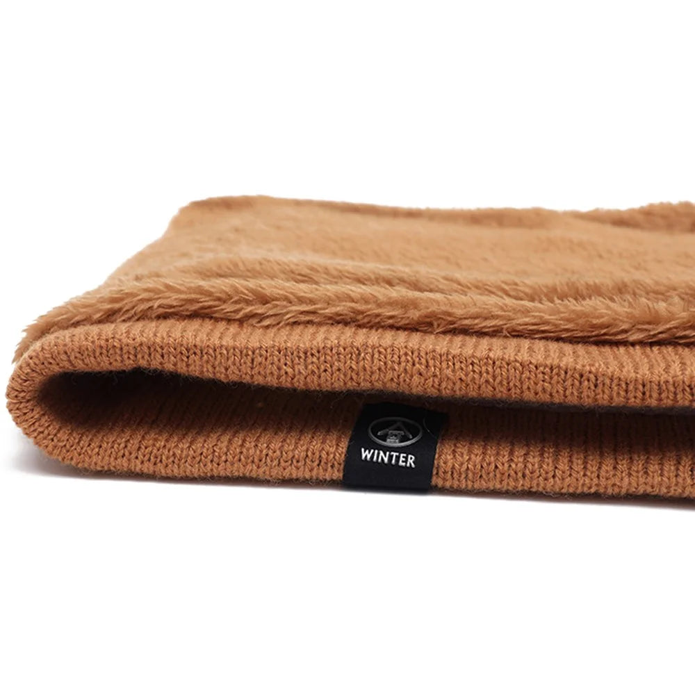 Winter Neck Warmer Fleece Neck Gaiter Thick Windproof Scarves for Women Men - Orange - 5