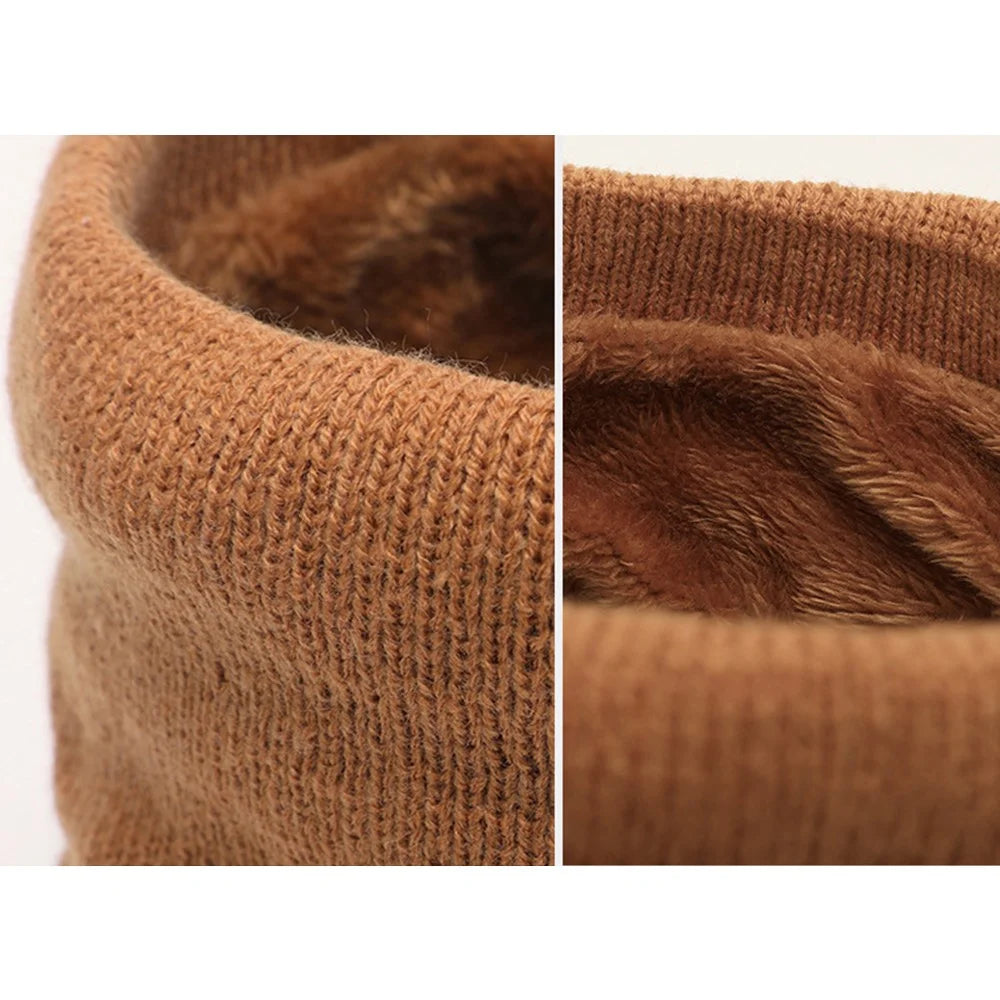 Winter Neck Warmer Fleece Neck Gaiter Thick Windproof Scarves for Women Men - Orange - 6
