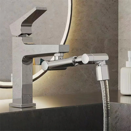 Splashproof Faucet Extender Rotating 5cm Adjustable Kitchen Sink Faucet Tap Aerator, Single Mode - Silver - 1