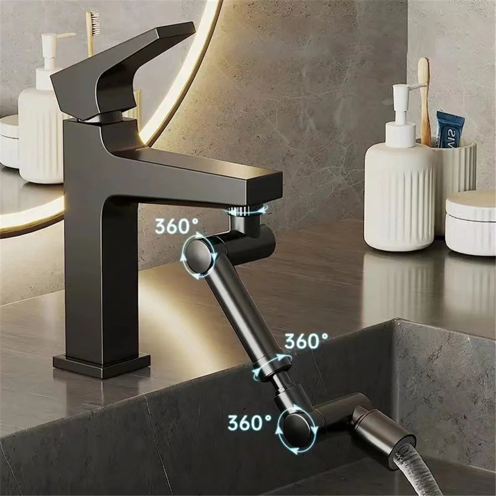 Splashproof Faucet Extender Rotating 5cm Adjustable Kitchen Sink Faucet Tap Aerator, Single Mode - Silver - 5