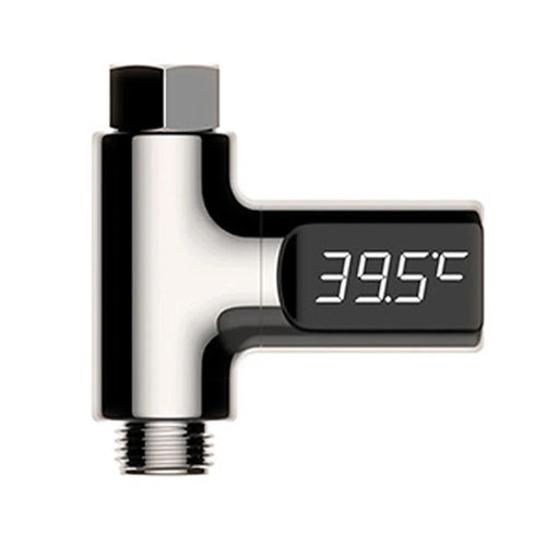 LED Digital Display Water Temperature Meter Gauge Bathroom Shower Thermometer, Electroplating Color - 1