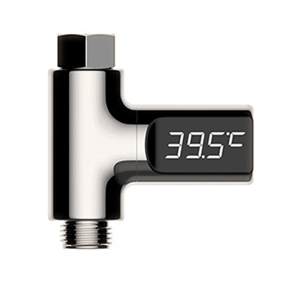 LED Digital Display Water Temperature Meter Gauge Bathroom Shower Thermometer, Electroplating Color - 1