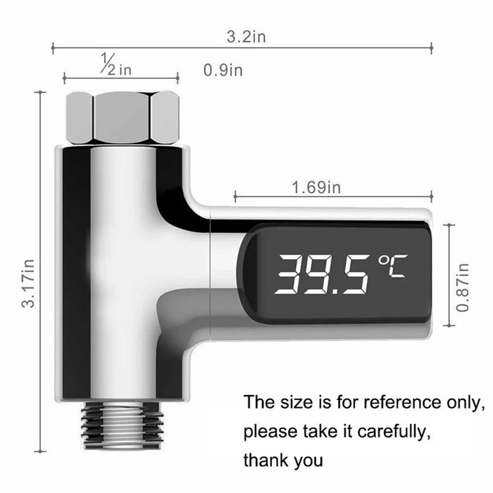 LED Digital Display Water Temperature Meter Gauge Bathroom Shower Thermometer, Electroplating Color - 6