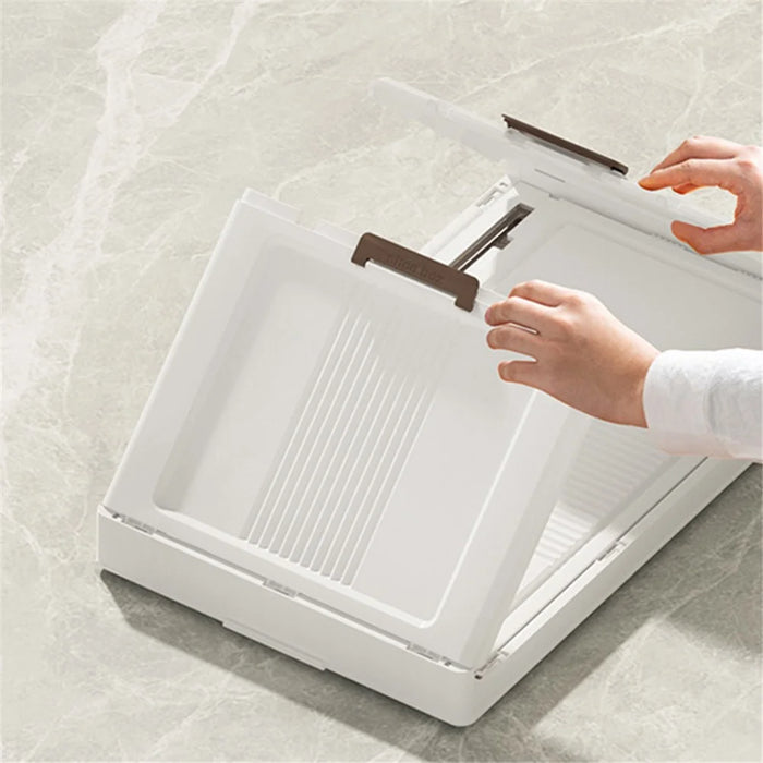 45*27*125.5cm 5 Layers Clear Shoes Clothing Storage Box PP+HIPS+TPR Home Clothes Snack Toy Storage Cabinet - 4