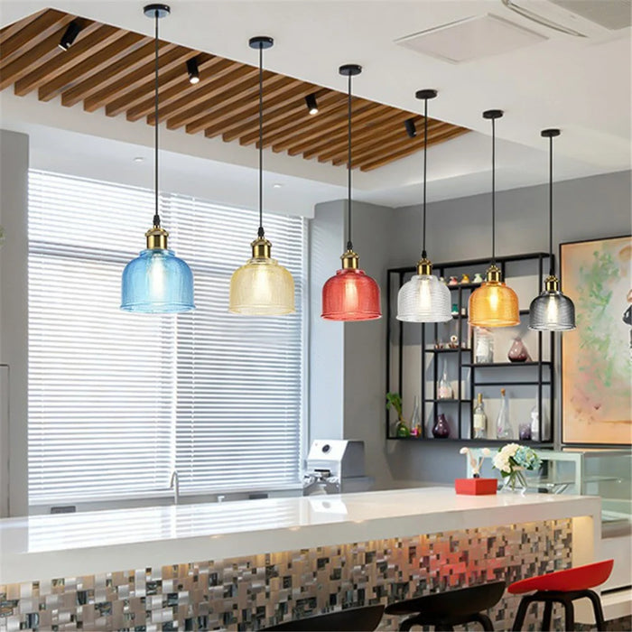 5W 3 Color Temperature LED Bulb Glass Chandelier Restaurant Bedroom Bar Small Chandelier Light - Smoke Grey - 7