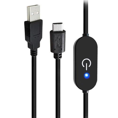 JUNSUNMAY 100cm Type-C to USB LED Touch Inline Dimmer Switch Controller for Single Color with Memory Function - Black - 1