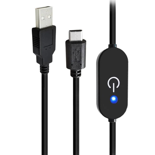 JUNSUNMAY 100cm Type-C to USB LED Touch Inline Dimmer Switch Controller for Single Color with Memory Function - Black - 1