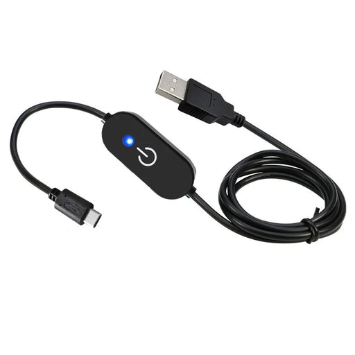 JUNSUNMAY 100cm Type-C to USB LED Touch Inline Dimmer Switch Controller for Single Color with Memory Function - Black - 2