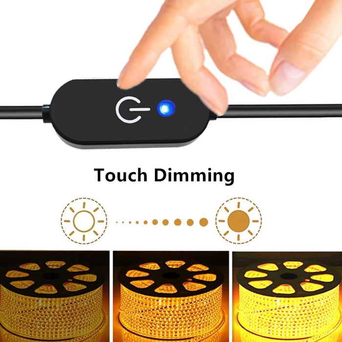 JUNSUNMAY 30cm DC 5.5x2.5mm Male to Female LED Touch Dimmer Switch Inline Controller for Single Color - 5