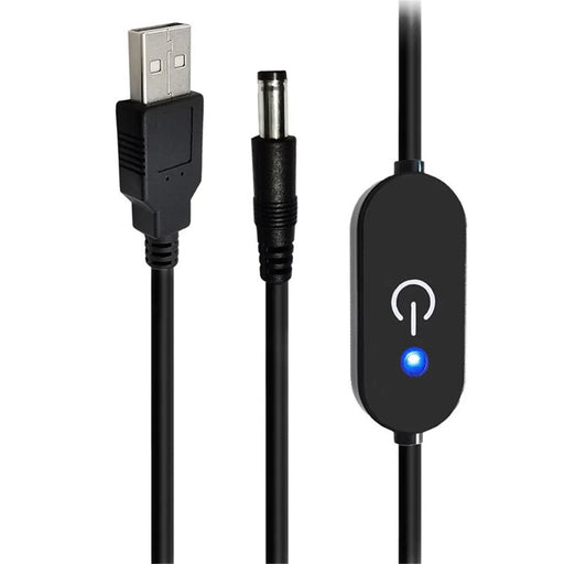 JUNSUNMAY DC 5.5x2.1mm to USB LED Touch Inline Dimmer Switch Controller for Single Color, Length 100cm - 1