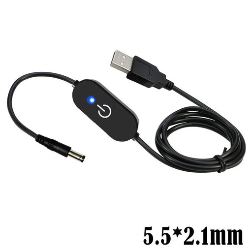 JUNSUNMAY DC 5.5x2.1mm to USB LED Touch Inline Dimmer Switch Controller for Single Color, Length 100cm - 2