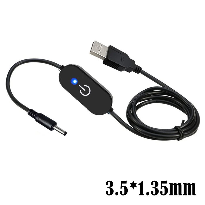 JUNSUNMAY DC 3.5*1.35mm to USB Touch Dimming LED Inline Switch Controller for Single Color, Length 100cm - 2