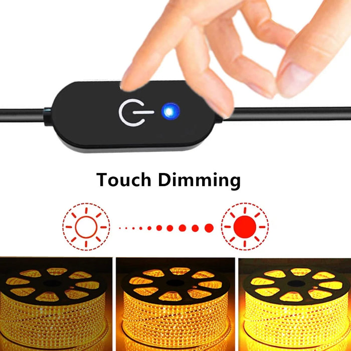 JUNSUNMAY DC 3.5*1.35mm to USB Touch Dimming LED Inline Switch Controller for Single Color, Length 100cm - 4
