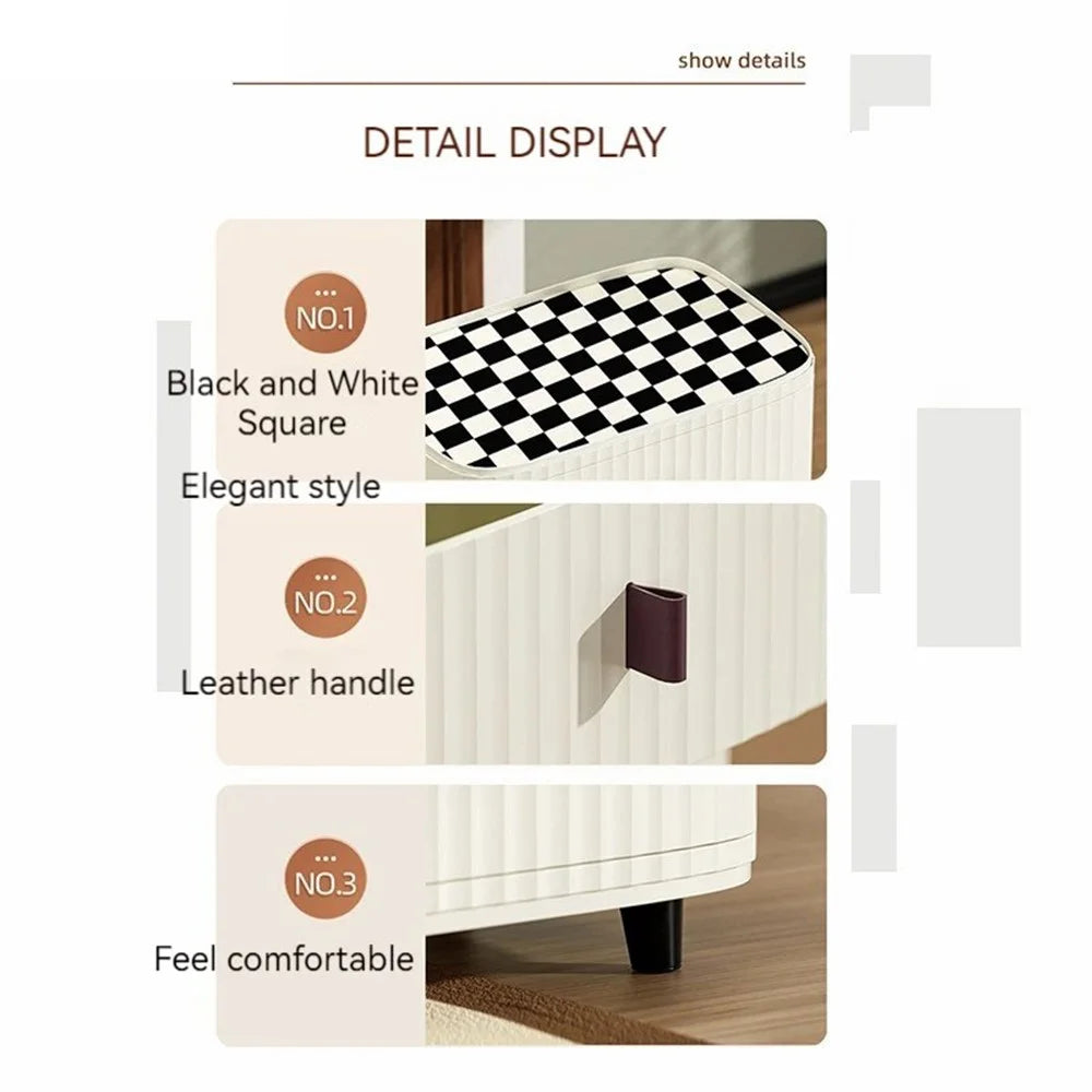 2 Layers Bedside Storage Bin Night Stand PP + MDF Board Bedroom Nightstand Drawer Dresser (30CM Wide), Size: S - 7