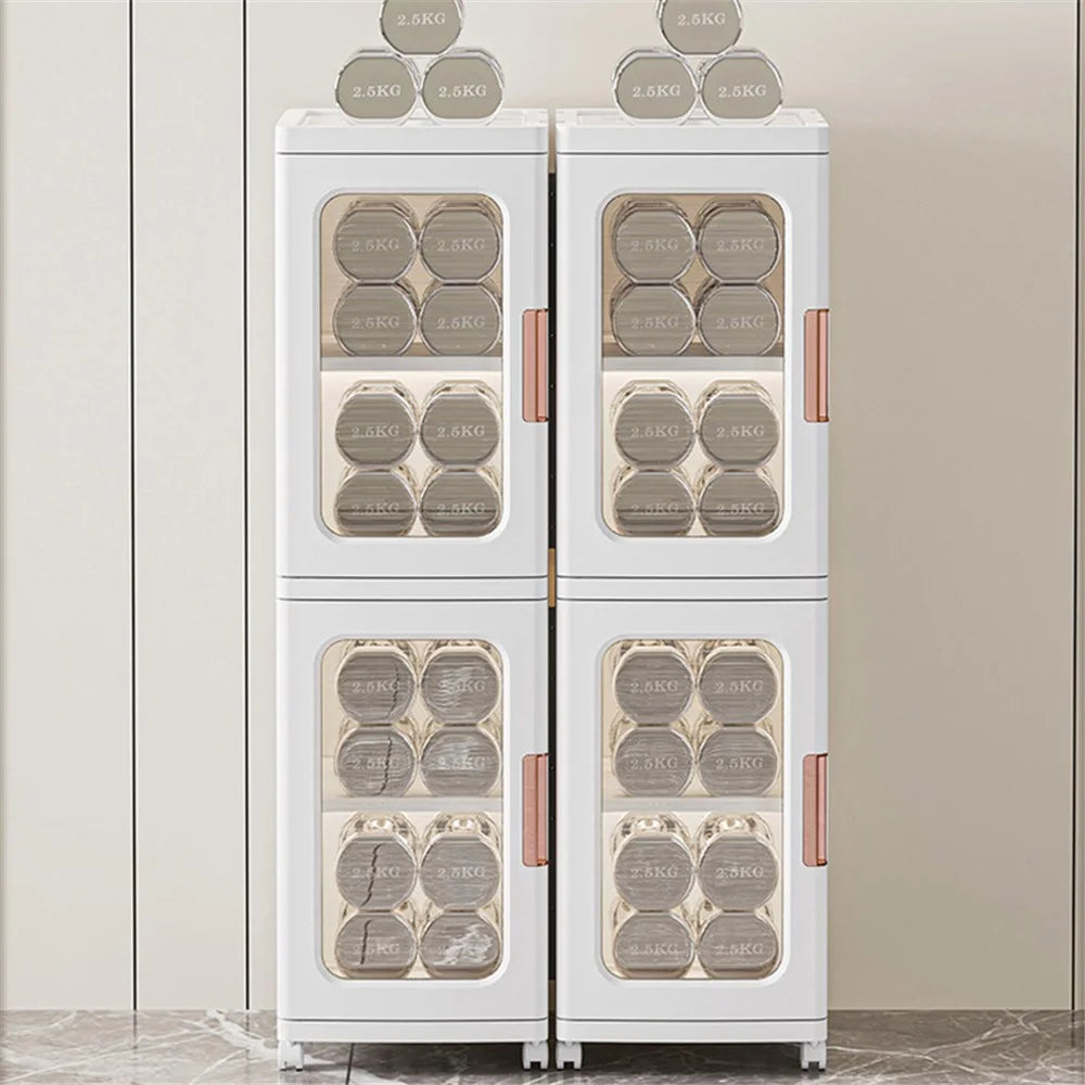 2 Drawers 24.5x28.5x166CM Kitchen Bathroom Gap Dresser PP+PET+ABS Storage Cabinet - Transparent Tan - 5