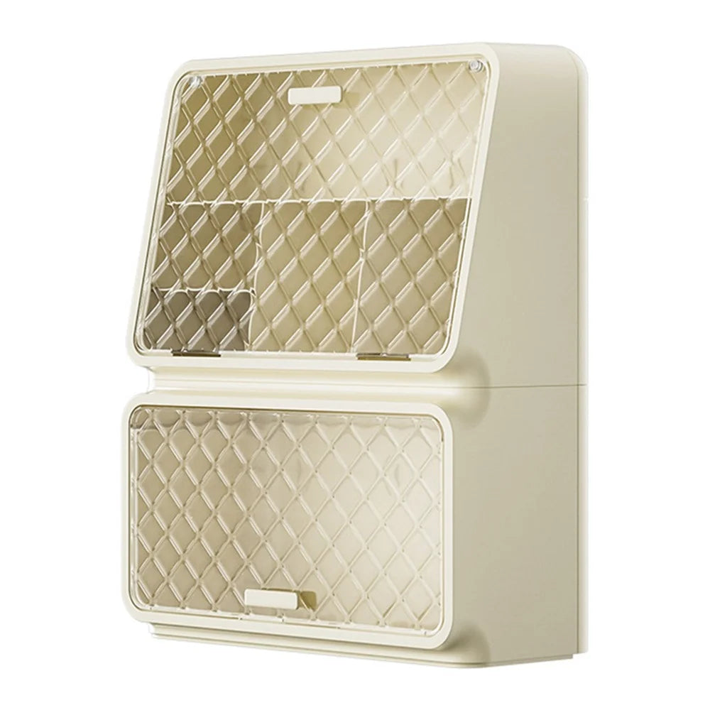 2-Layer PS+PET Wall Mounted Water Cup Storage Box Rack Desktop Tea Cup Holder for Snacks, Baby Bottles - 1
