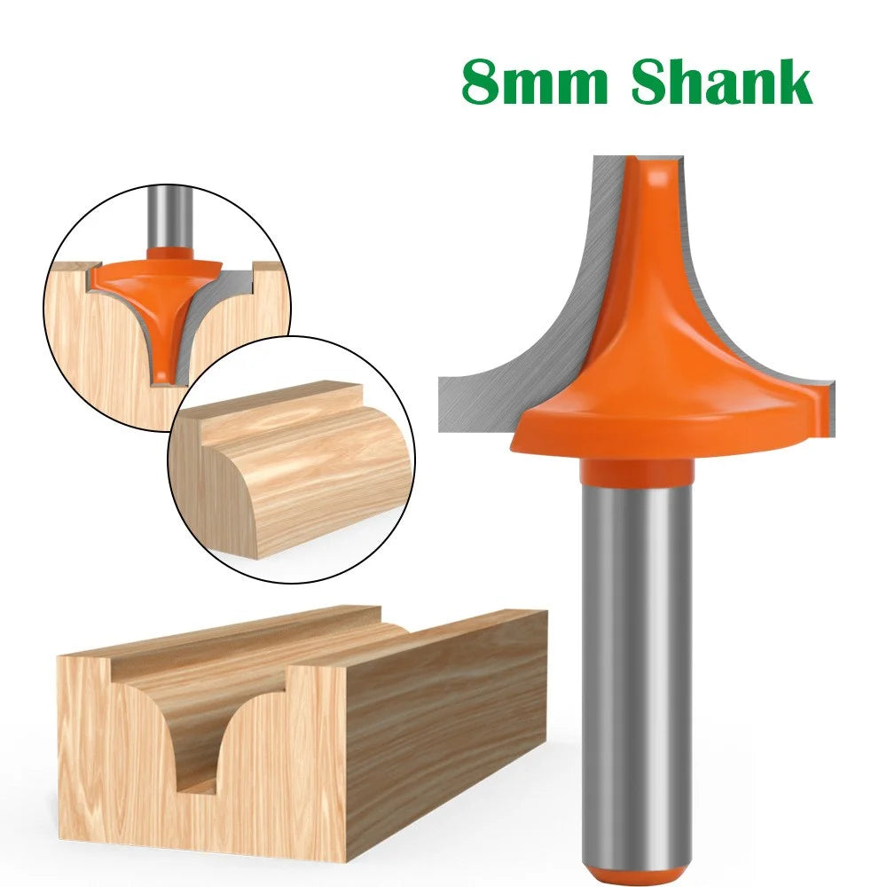 8mm Shank Round Over Edging Router Bit Woodworking Milling Cutter Tool - 3