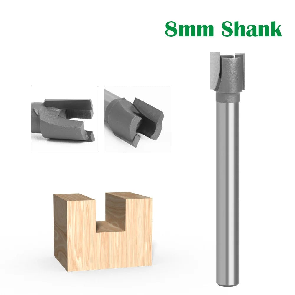 8mm Shank Wood Grooving Tool Steel + Tungsten Steel Alloy Woodworking Milling Cutter - 3
