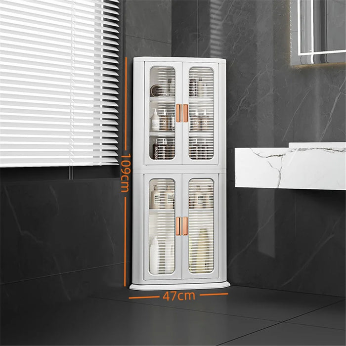 8829 2-Layer Home Living Room Corner Cabinet ABS+PP+PET Storage Drawer - White - 7