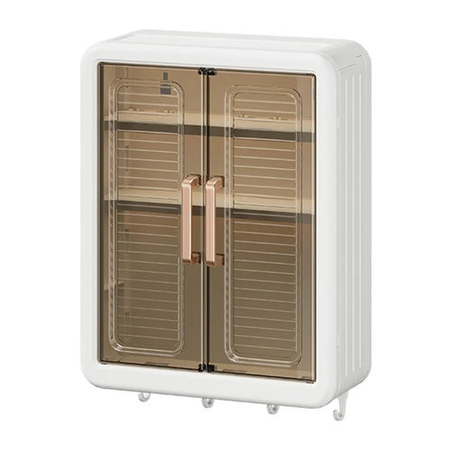 8116 No-punch Wall-mounted Magnetic Door Dust-proof PP Bathroom Storage Cabinet - 1