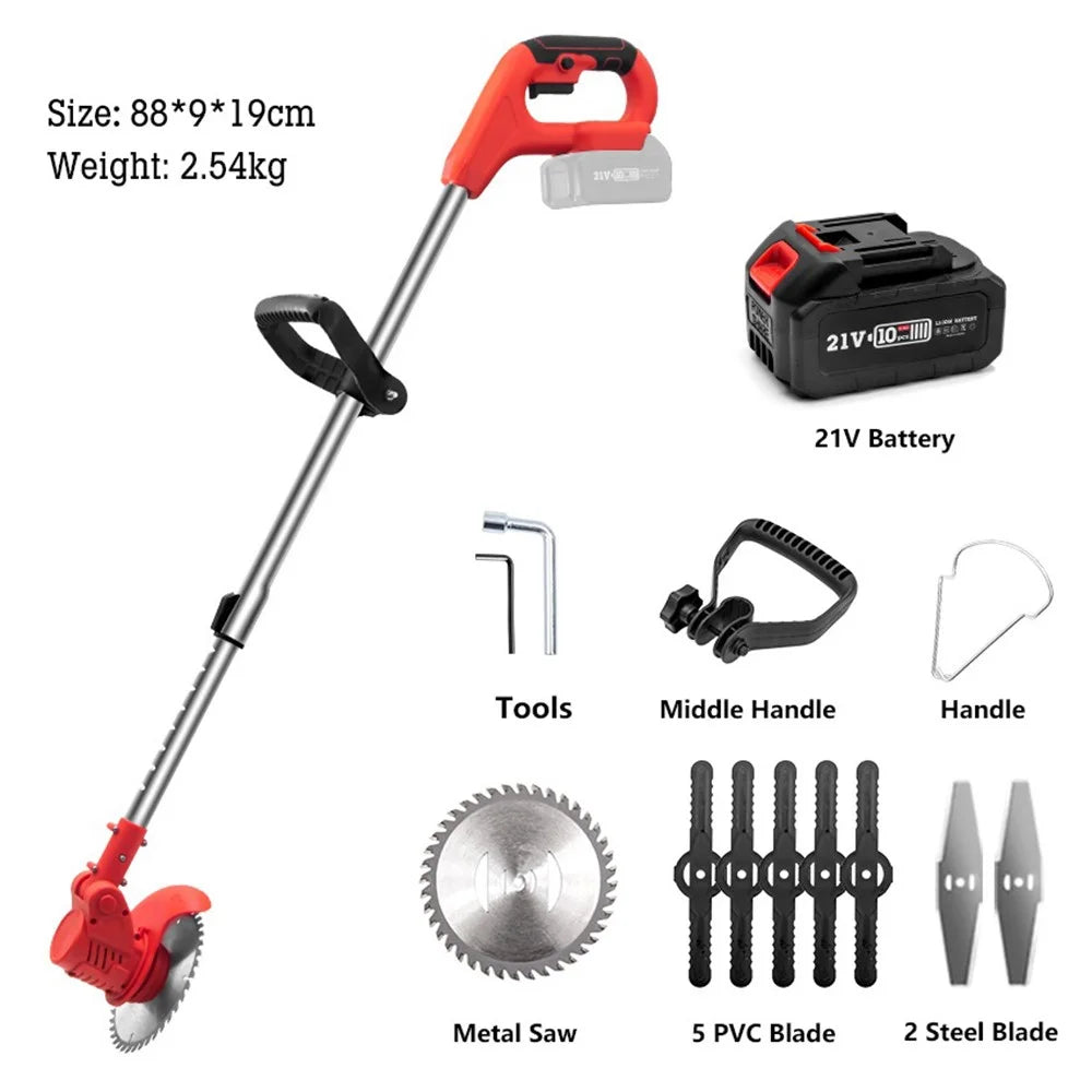 HILDA 3000mAh Electric Grass Trimmer 14-Piece Garden Pruner Set with Battery and Charger - US Plug - 6