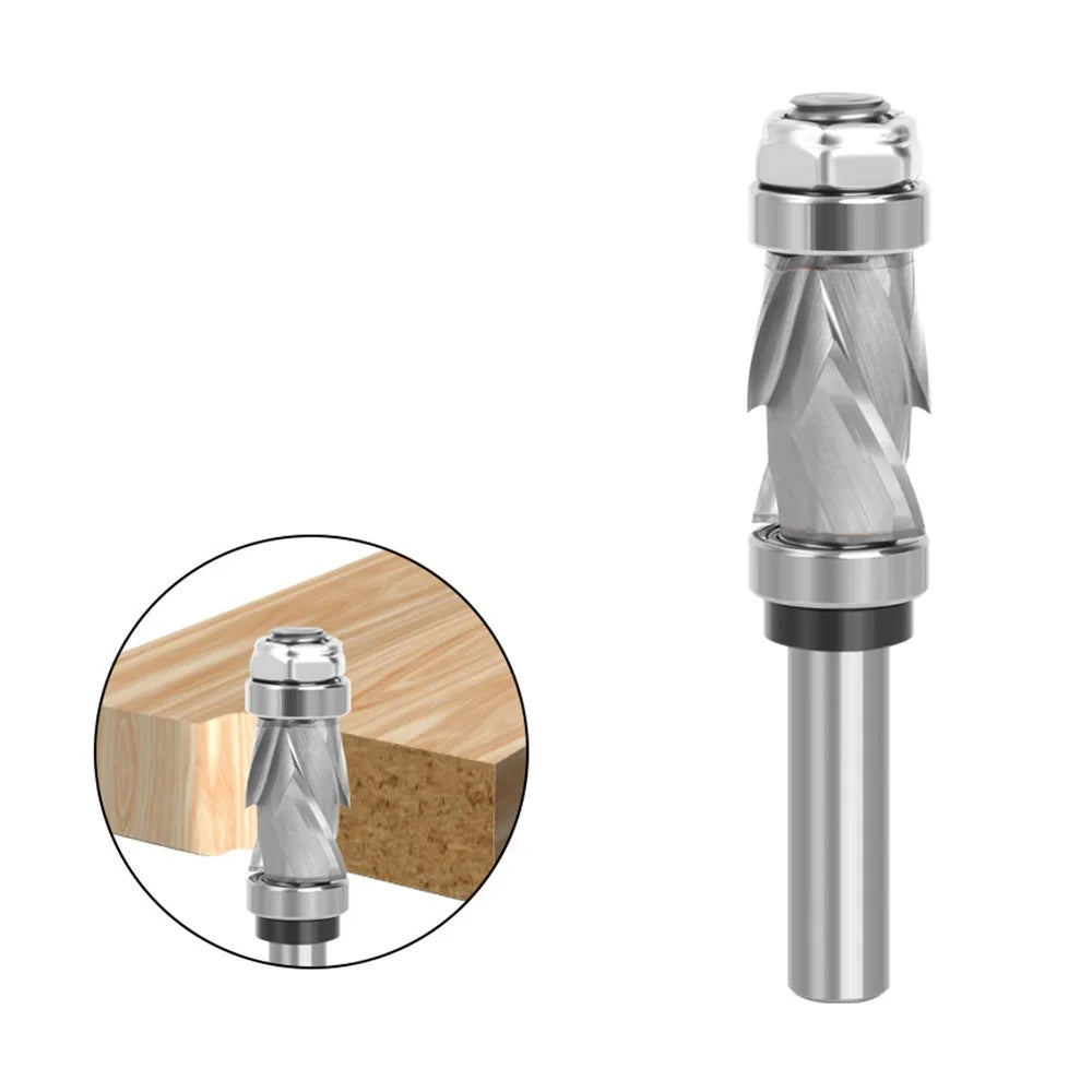 1 / 2 Shank 2+2 Flutes Compression Bit Spiral Trimmer Woodworking Milling Cutter - 1