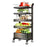 006-ZWJ-6866-5 5-Tier Utility Cart Adjustable Kitchen Storage and Organizer Cart with Lockable Wheels for Vegetables, Cruet, Pot - Black - 1