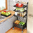 006-ZWJ-6866-5 5-Tier Utility Cart Adjustable Kitchen Storage and Organizer Cart with Lockable Wheels for Vegetables, Cruet, Pot - Black - 2