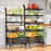006-ZWJ-6866-5 5-Tier Utility Cart Adjustable Kitchen Storage and Organizer Cart with Lockable Wheels for Vegetables, Cruet, Pot - Black - 3