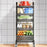 006-ZWJ-6866-5 5-Tier Utility Cart Adjustable Kitchen Storage and Organizer Cart with Lockable Wheels for Vegetables, Cruet, Pot - Black - 4