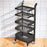 006-ZWJ-6866-5 5-Tier Utility Cart Adjustable Kitchen Storage and Organizer Cart with Lockable Wheels for Vegetables, Cruet, Pot - Black - 5