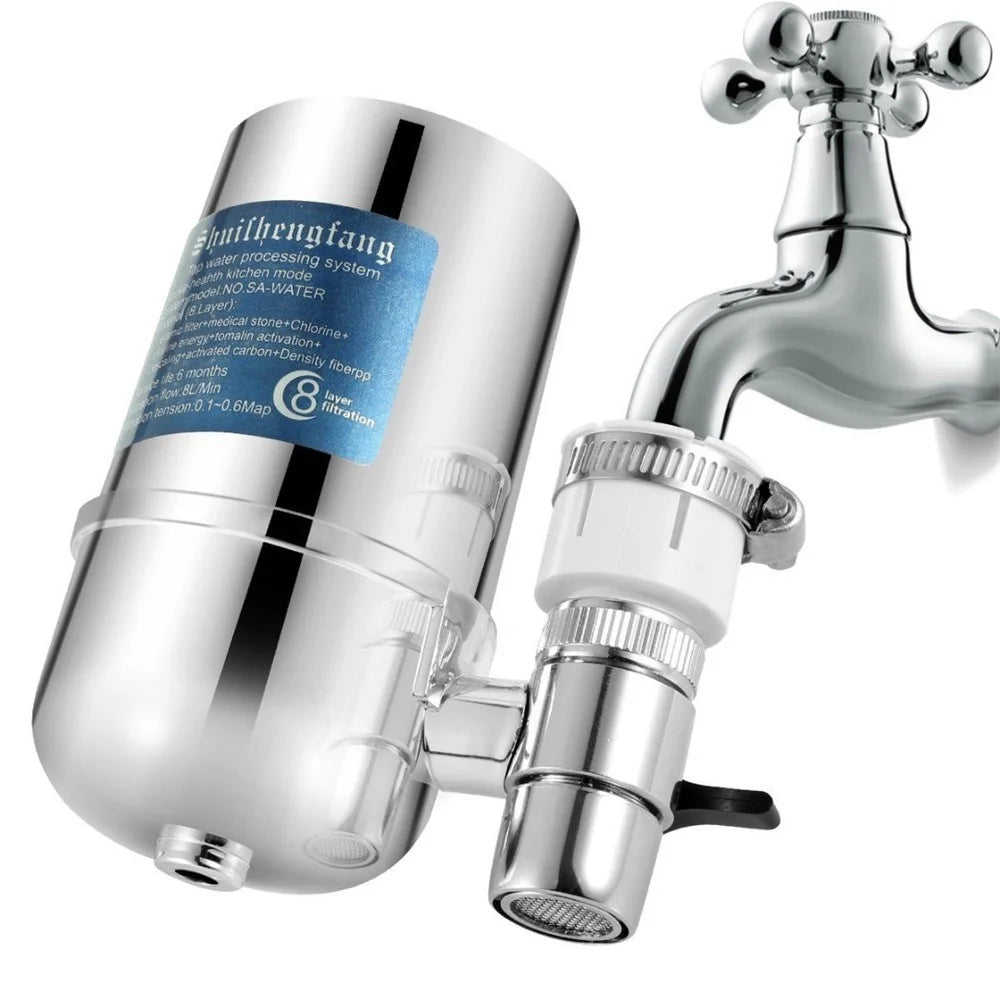 Chromium Plating ABS Faucet Mount Water Filter Filtration System (No FDA Certified, BPA-Free) - 1