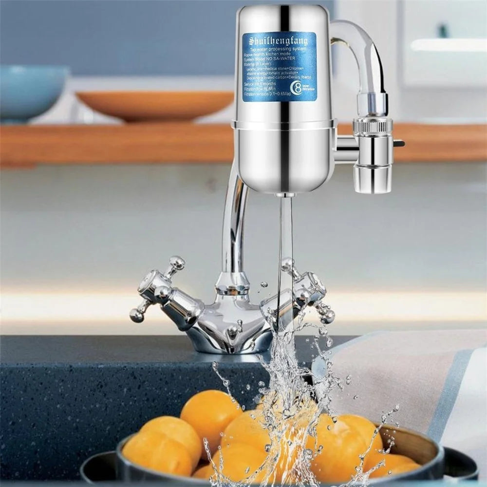 Chromium Plating ABS Faucet Mount Water Filter Filtration System (No FDA Certified, BPA-Free) - 5