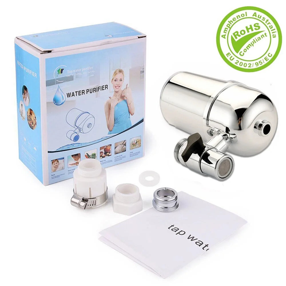 Chromium Plating ABS Faucet Mount Water Filter Filtration System (No FDA Certified, BPA-Free) - 6