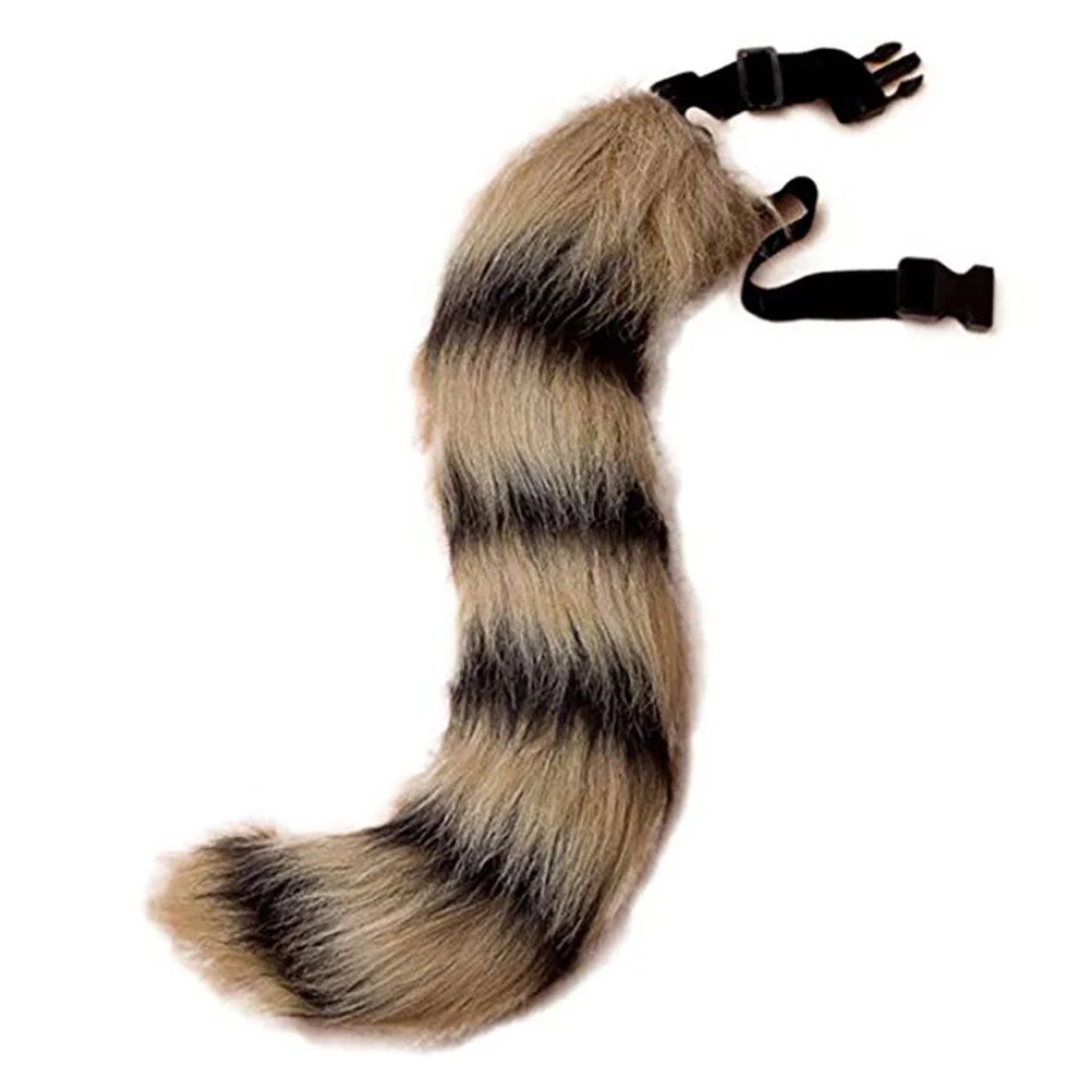 0100 65cm Halloween Party Costume Faux Fur Cat Role Play Kitten Fox Tail Ear Collar - Yellow / Black - 2